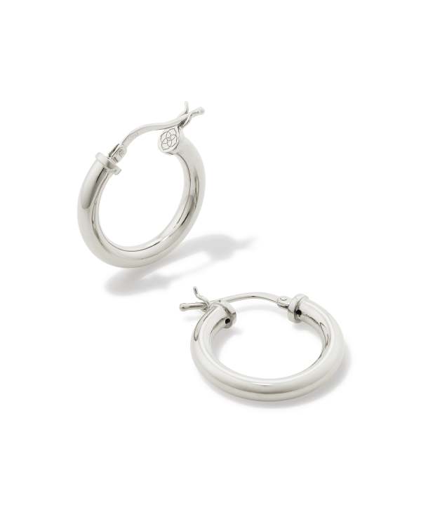 Tube Medium 30mm Hoop Earrings in Sterling Silver