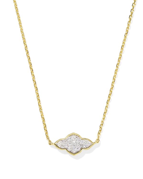 Abbie 14k Yellow Gold Pave Pendant Necklace