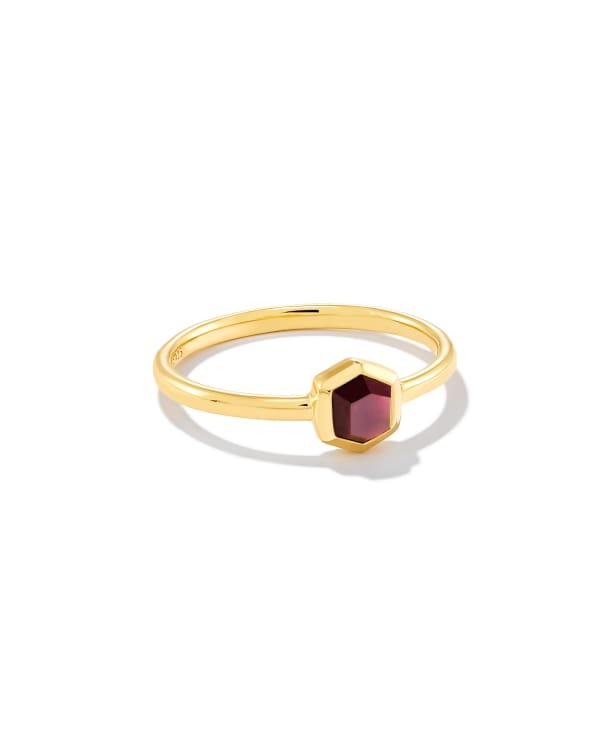 Davie 18k Gold Vermeil Band Ring in Ruby