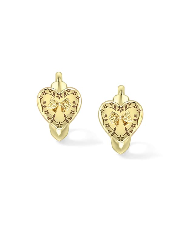 Kendra Scott x LoveShackFancy Heart Gold Huggie Earrings
