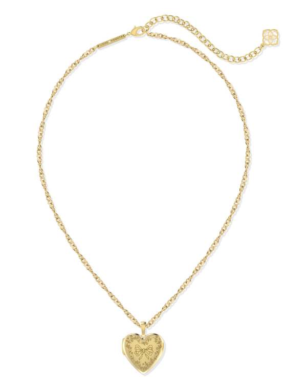 Kendra Scott x LoveShackFancy Heart Gold Locket Necklace