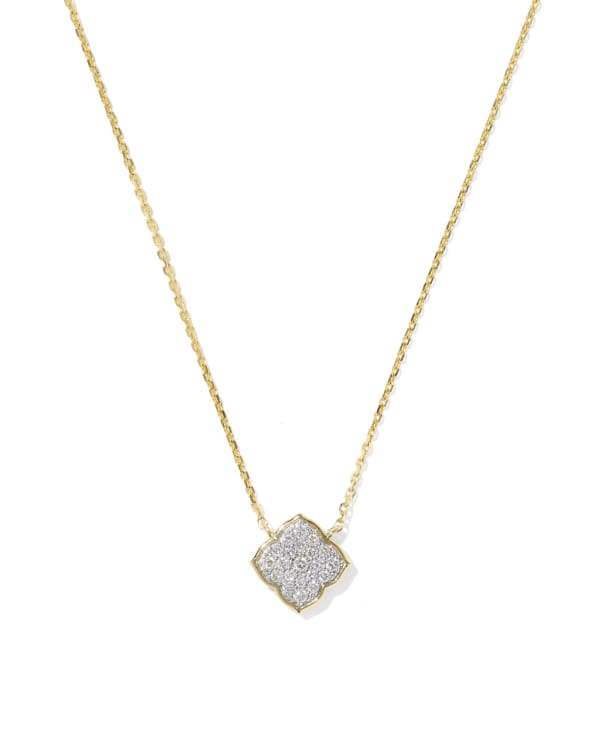 0.12 ct Pave Dira 14k Yellow Gold Short Pendant Necklace