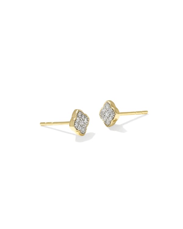 0.10 ct Pave Dira 14k Yellow Gold Stud Earrings