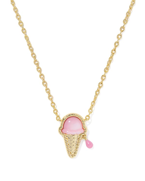 Ice Cream Gold Short Pendant Necklace | Kendra Scott