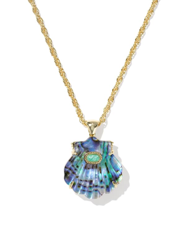 Lucia Shell Gold Short Pendant Necklace | Kendra Scott