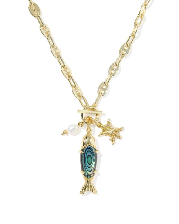 Parker Fish Gold Long Charm Necklace