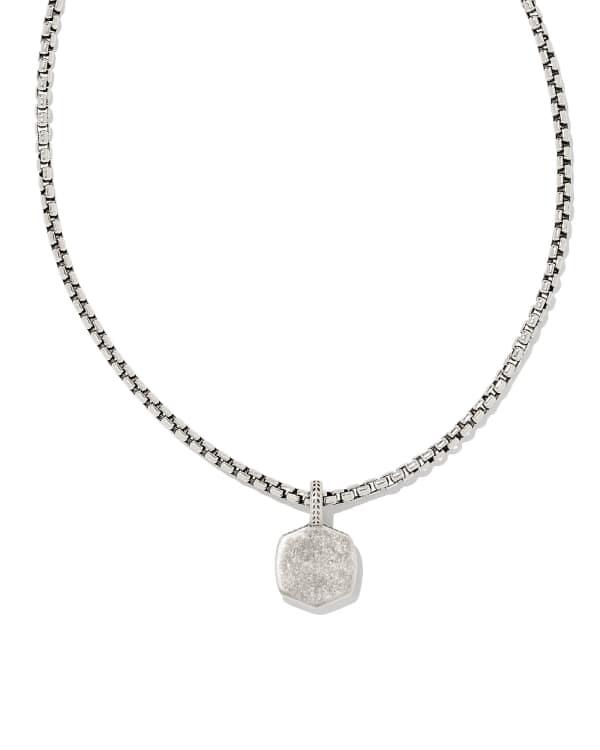 Davie Metal Charm Necklace in Oxidized Sterling Silver