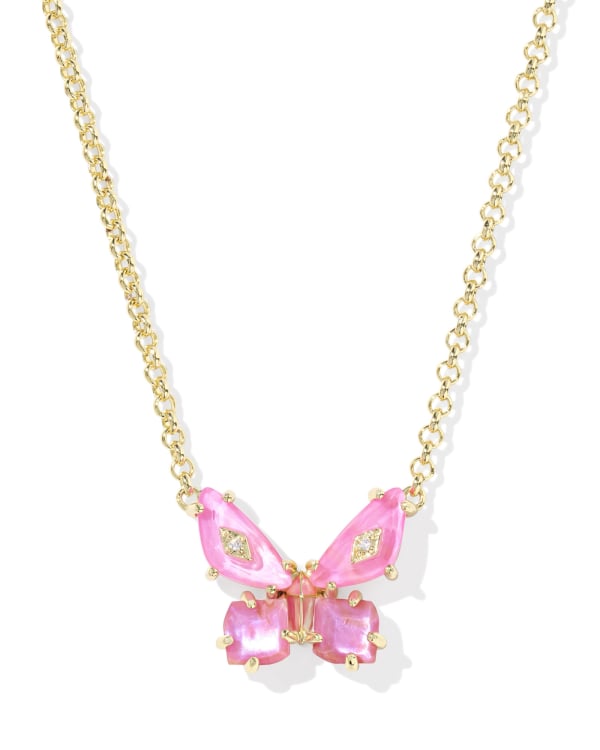 Bianca Butterfly Gold Short Pendant Necklace
