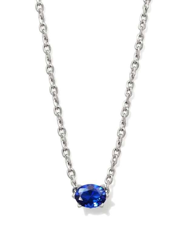 Cailin Silver Pendant Necklace in Blue Crystal