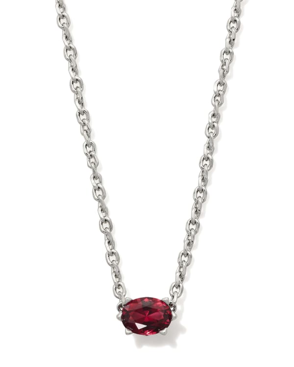Cailin Silver Pendant Necklace in Burgundy Crystal