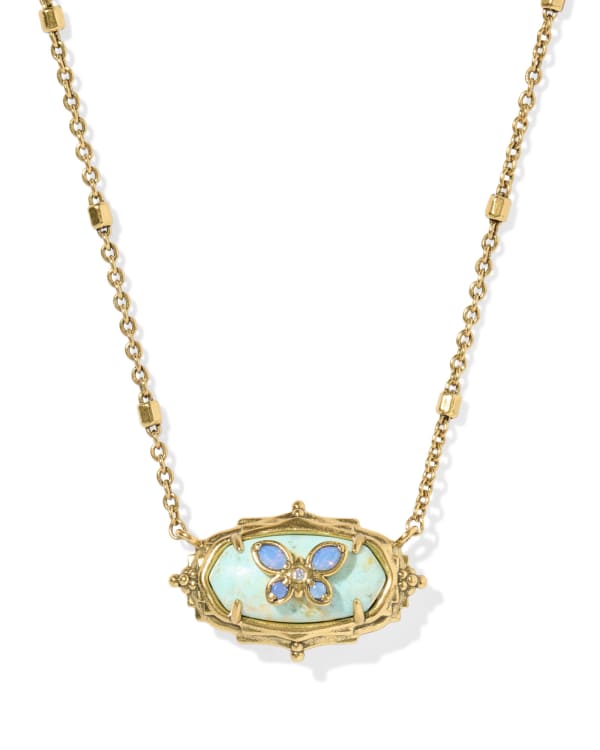 Dolly Parton x Kendra Scott Elisa Butterfly Vintage Gold Short Pendant Necklace