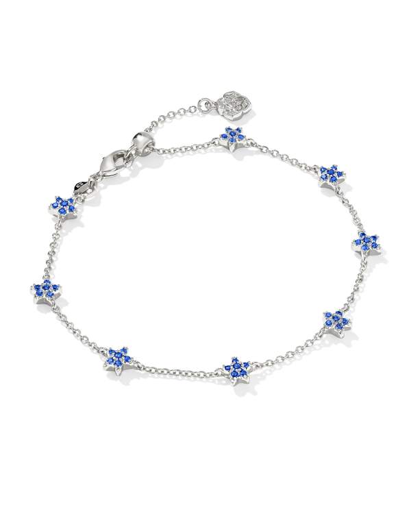 Sierra Silver Star Crystal Delicate Chain Bracelet