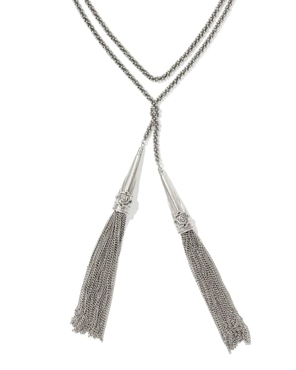 Ansel Rose Vintage Silver Lariat Necklace