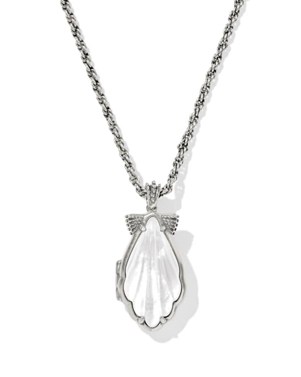 Alexa Locket Vintage Silver Short Pendant Necklace