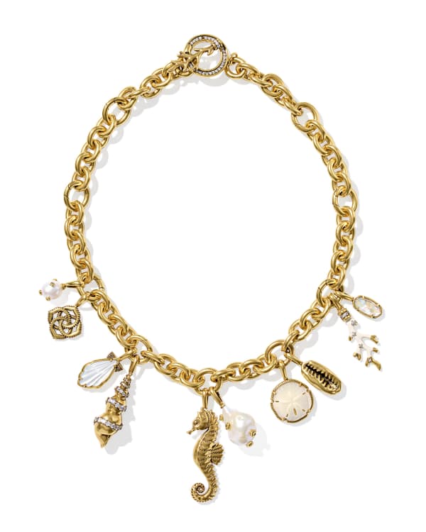Alexa Gold Statement Charm Necklace