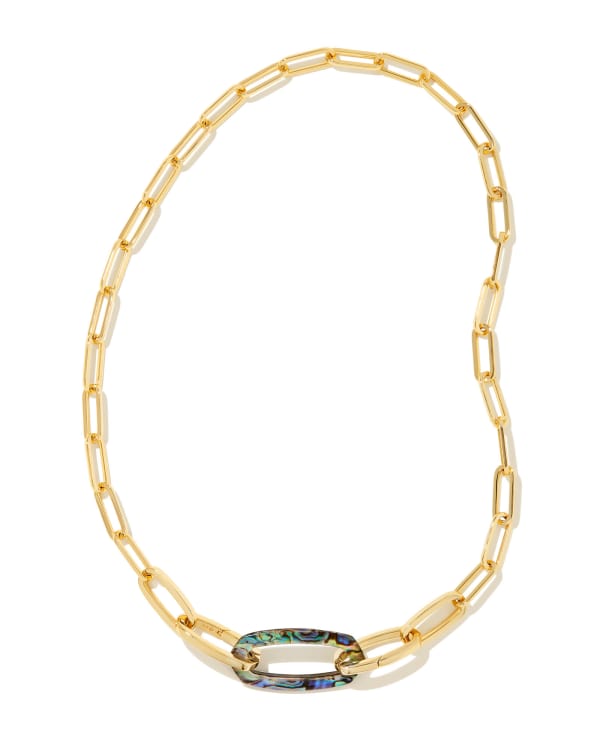 Danielle Gold Link Paperclip Necklace in Abalone Shell | Kendra Scott