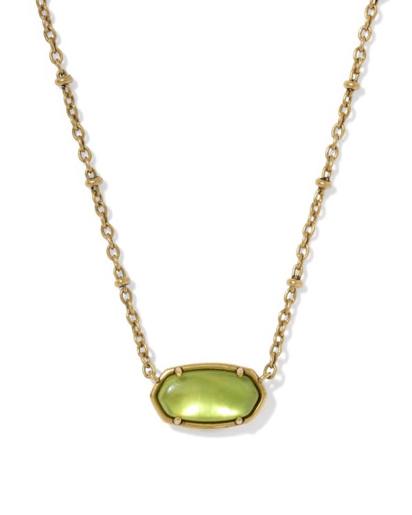 Tiger Striped Elisa Vintage Gold Short Pendant Necklace