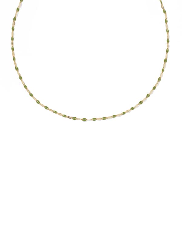 Enamel Mirror 18k Gold Vermeil Chain Necklace