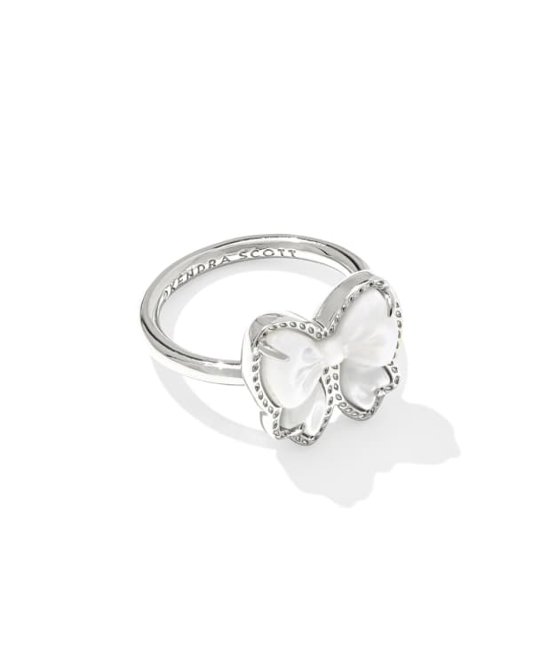 Haley Bow Silver Band Ring 