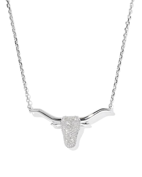 0.29 ct Longhorn 14k White Gold Pendant Necklace