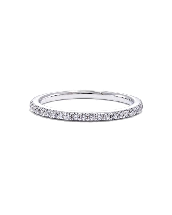 Pave Band Ring in 14k White Gold