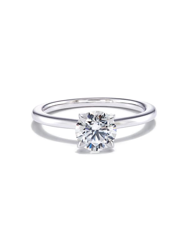 1.5 ct Round Solitaire Engagement Ring in 14k White Gold