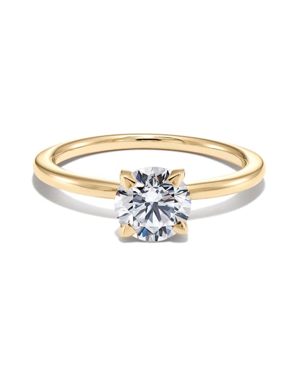 0.5 ct Round Solitaire Engagement Ring in 14k Yellow Gold