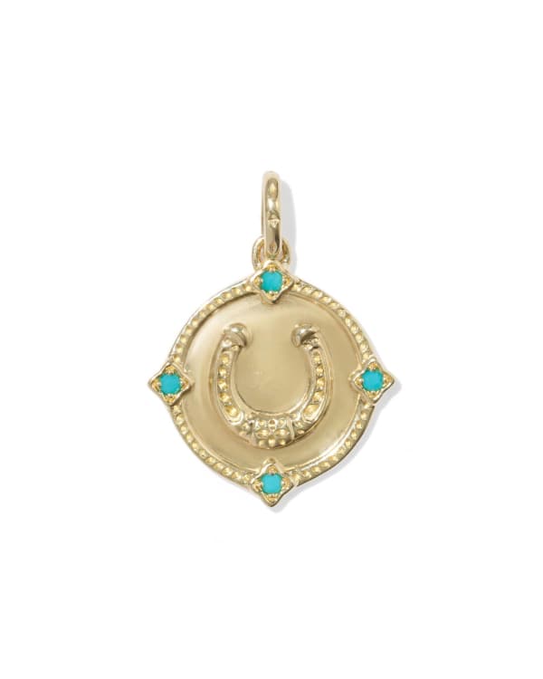 Metal Horseshoe 18k Yellow Gold Vermeil Accent Charm