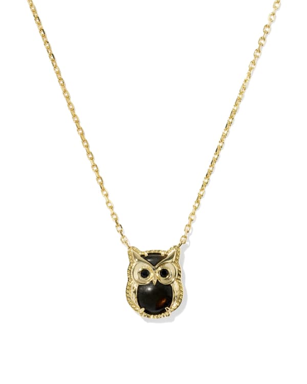 Owl Gold Short Pendant Necklace