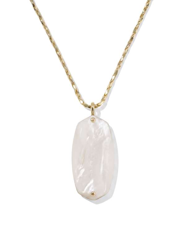 Danielle Riveted Gold Long Pendant Necklace