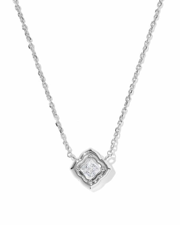 Mallory Crystal Silver Short Pendant Necklace