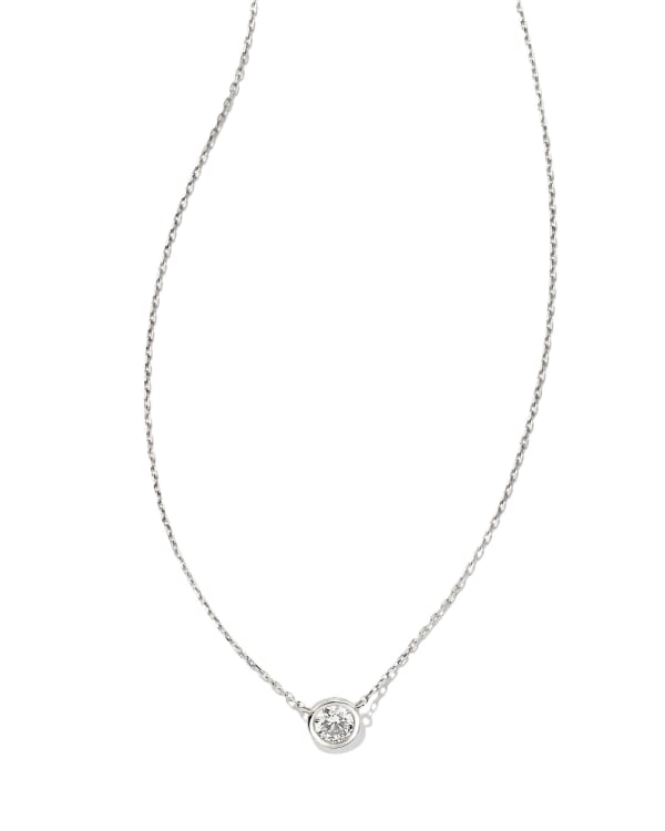 0.25 ct Audrey 14k White Gold Pendant Necklace in White Diamond