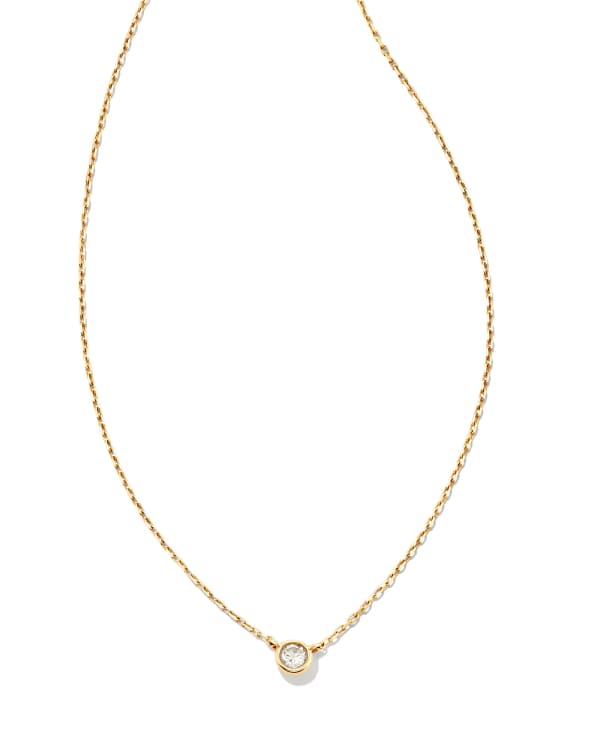 Audrey 14k Yellow Gold Pendant Necklace in White Diamond, 0.07ct