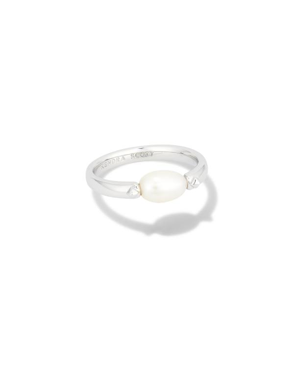 Leighton Silver Pearl Band Ring in Freshwater Cultured Pearl