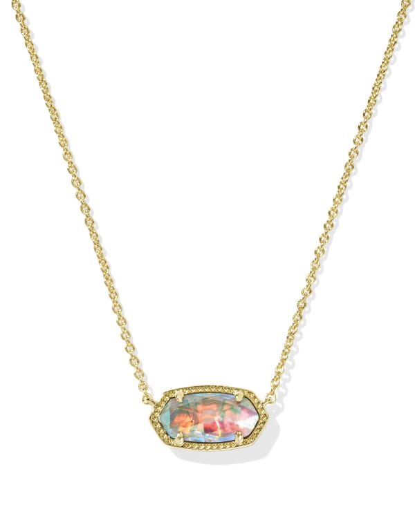 Elisa Gold Pendant Necklace in Dichroic Glass
