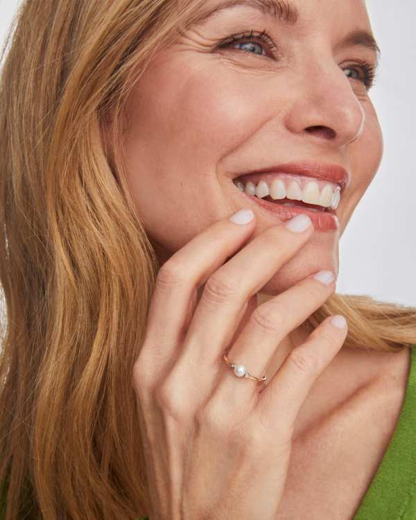 Cathleen 14k Yellow Gold Band Ring Freshwater Cultured Pearl - 8