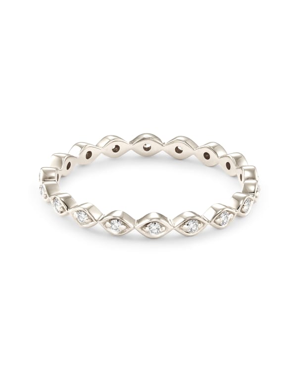 0.15 ct Nicolette 14k White Gold Band Ring in White Diamond