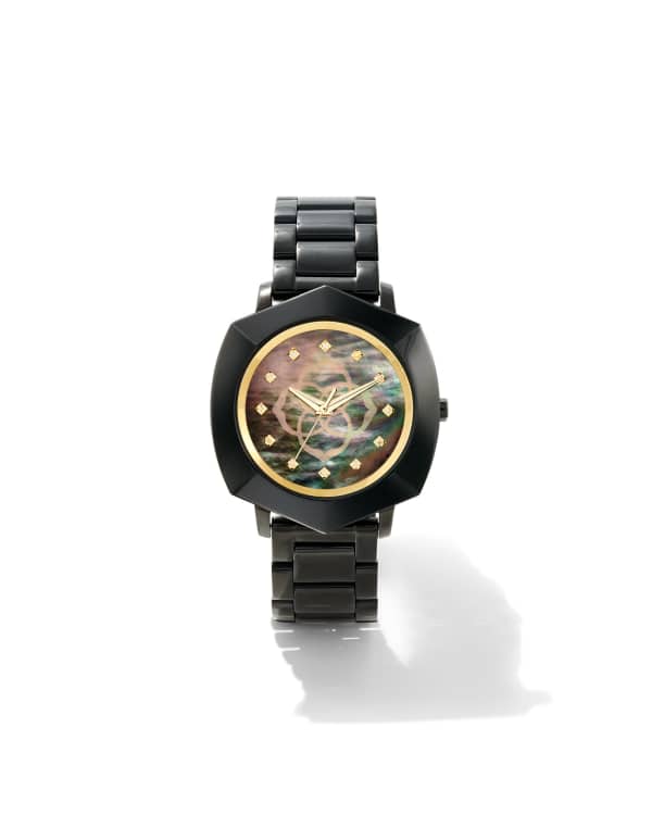 Kendra Scott Stainless Steel Women Watch with Black Mother-of-Pearl Dial Elle Gold Tone Stainless Steel Watch in Black Mother-of  main image 4