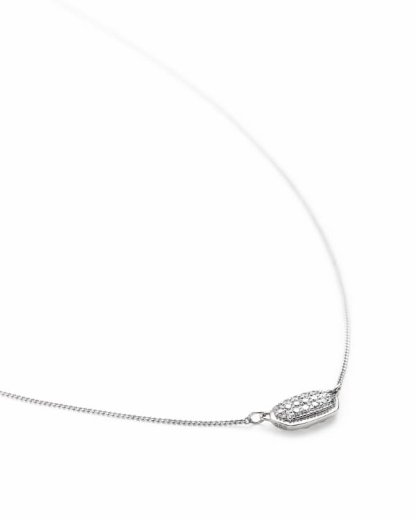 0.14 ct Lisa Pendant Necklace in Pave Diamond and 14k White Gold