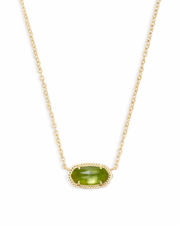 Elisa Gold Pendant Necklace in Peridot Illusion