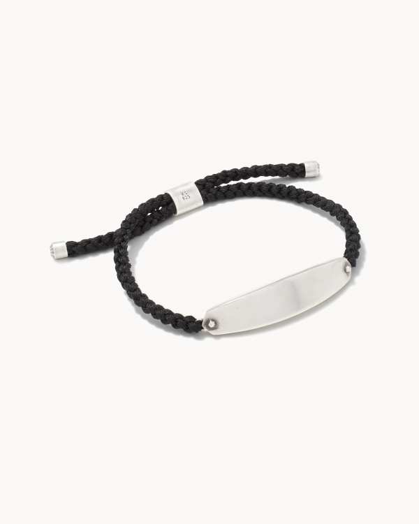 Robert Oxidized Sterling Silver Corded Bracelet in Black