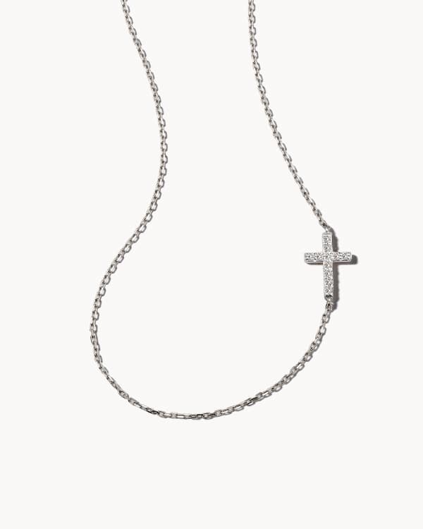 Cross Strand Necklace in 14k White Gold