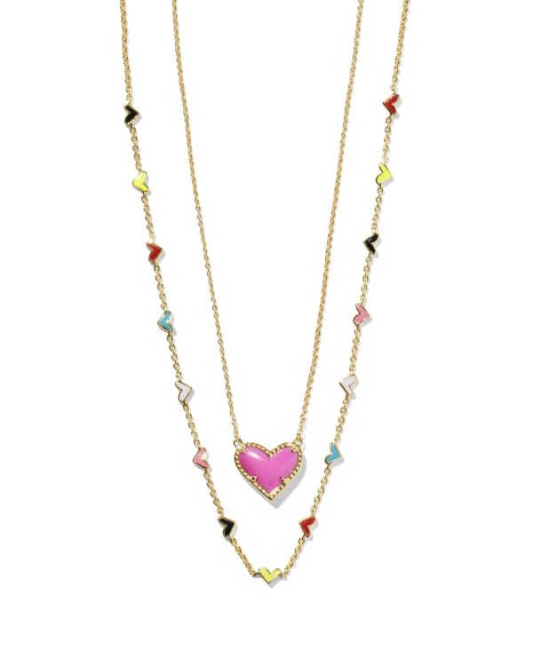 Heart Necklace Layering Set