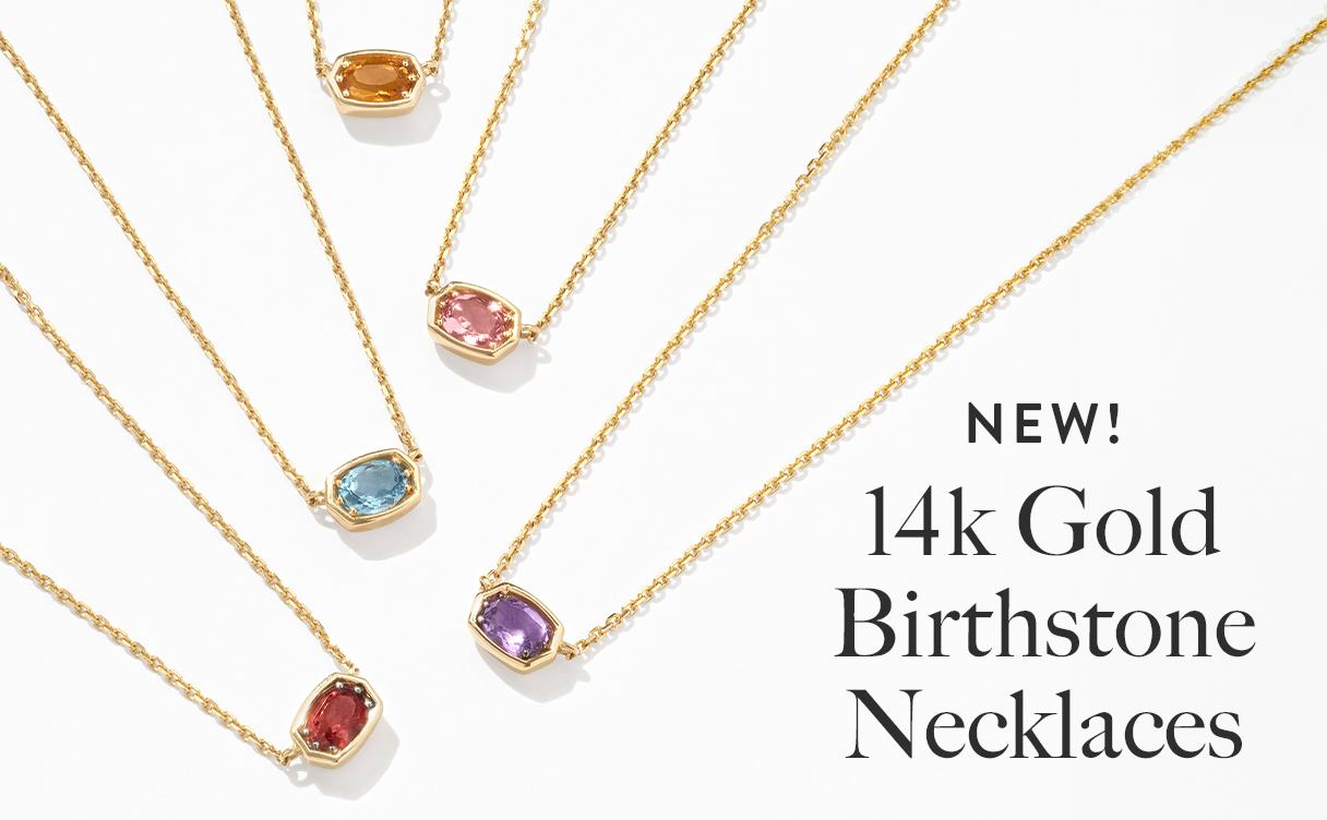 New 14K gold birthstone necklaces