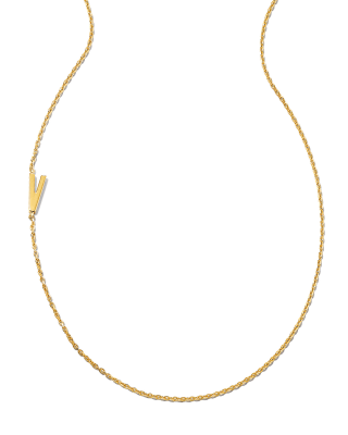 Letter V Inline Initial Necklace in 18k Gold Vermeil