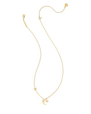 Kendra Scott Moon & Star Pendant Necklace in Silver