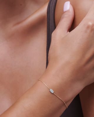 Dainty Solid Gold Diamond Bracelet Chain