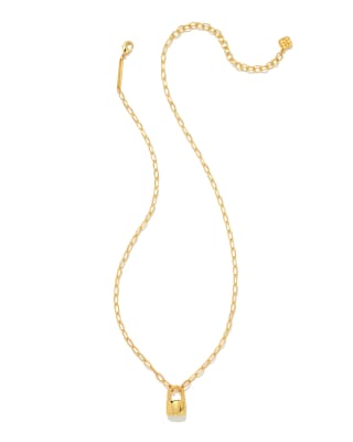 Jess Small Lock Chain Necklace in Gold