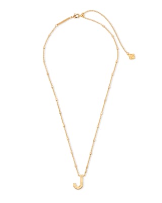 Letter J Pendant Necklace in Gold