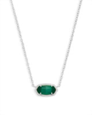 Kendra Scott ELISA Gold Pendant Necklace Emerald Cats Eye